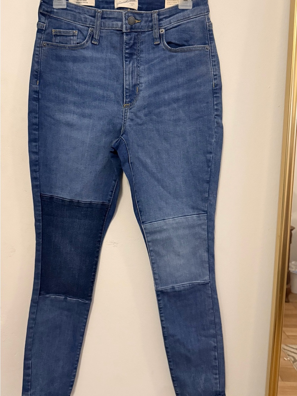 Universal Thread Two-Tone Blue Patchwork Skinny Jeans